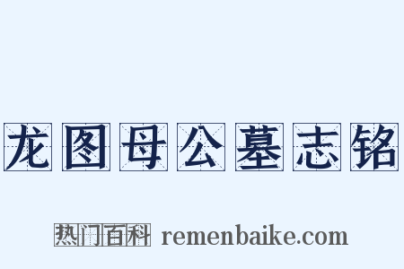 龙图母公墓志铭是什么意思的图片